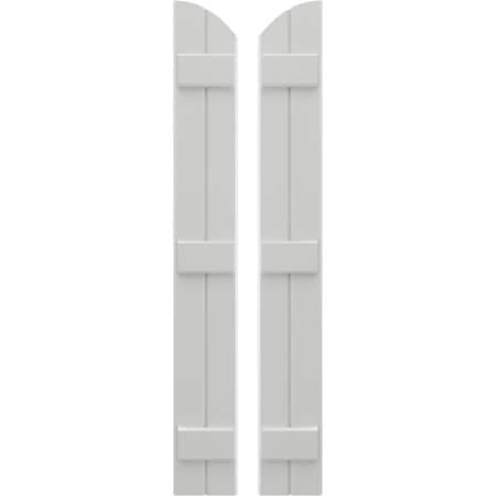 Ekena Millwork Americraft 2-Board (3 Batten) Wood Joined Board-n-Batten Shutters w/Ellipt Top, ARW401BE207X59STH, PR ARW401BE207X59STH